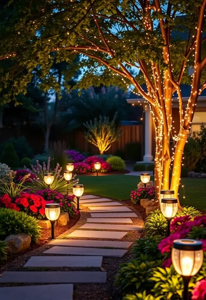 22 Front Yard Landscaping Ideas That'll Make Your Neighbors Green with Envy! - 4. Decorative Garden Lighting