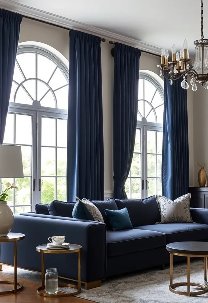 22 Glam Living Room Ideas to Dazzle and Inspire - 20. Elegant Curtains