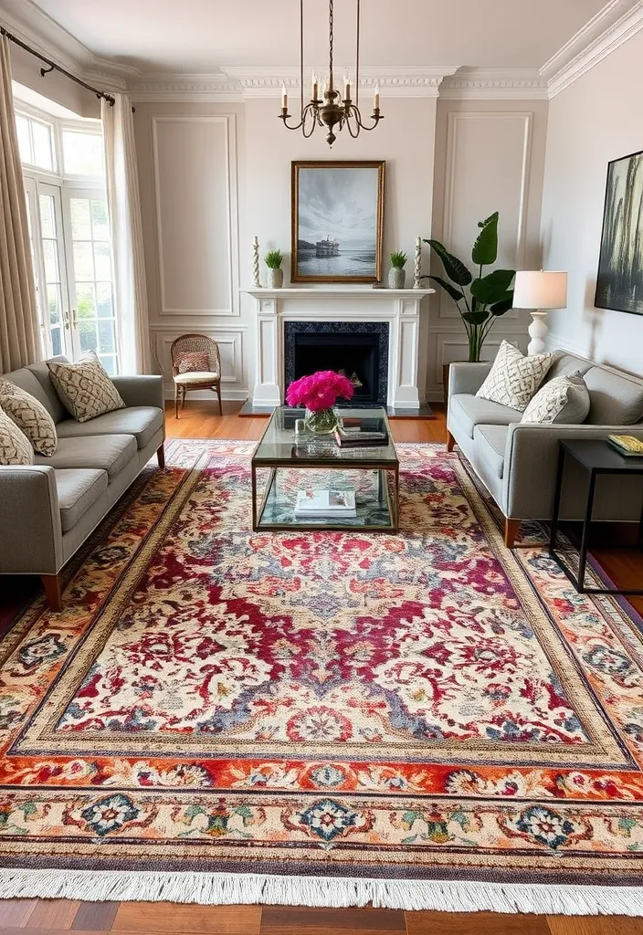 22 Modern Living Room Rugs That Will Leave Your Guests in Awe! - 14. Transitional Rugs for Timeless Appeal