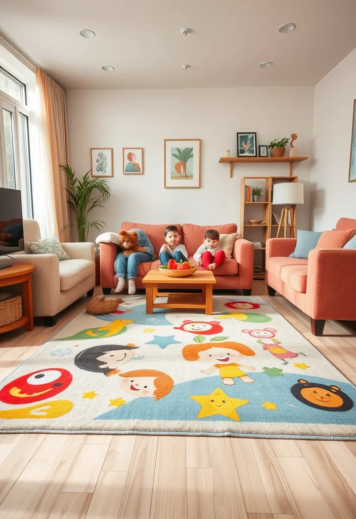 22 Modern Living Room Rugs That Will Leave Your Guests in Awe! - 19. Kids' Room Inspiration in Living Rooms