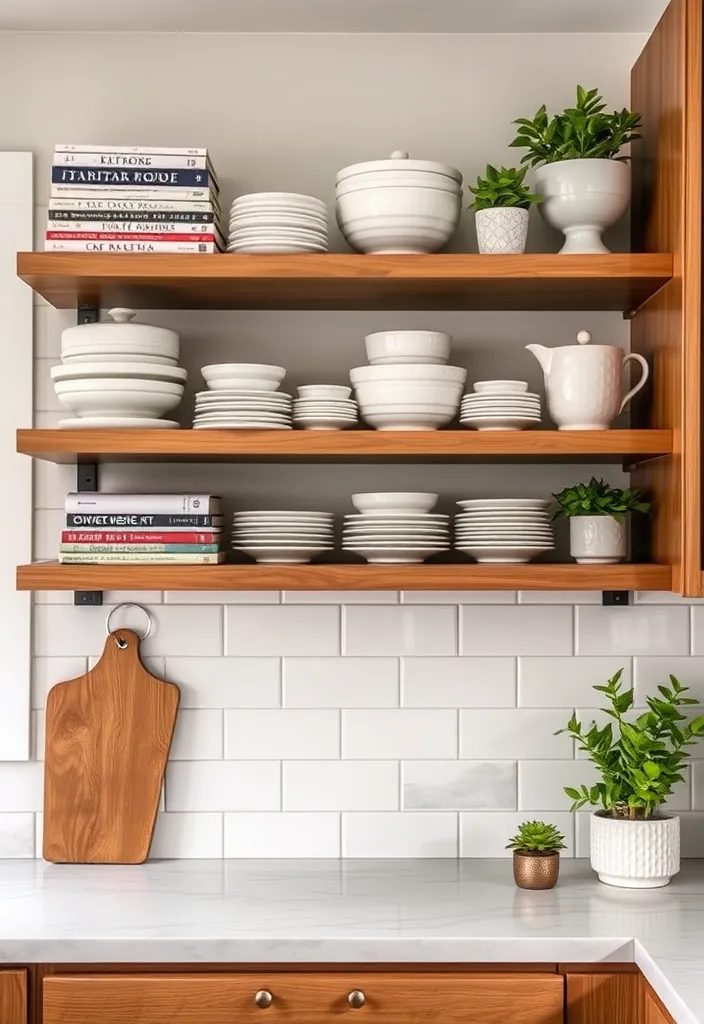 22 Open Shelf Decor Ideas That Will Transform Your Kitchen into a Stylish Oasis! - 11. Layered Heights