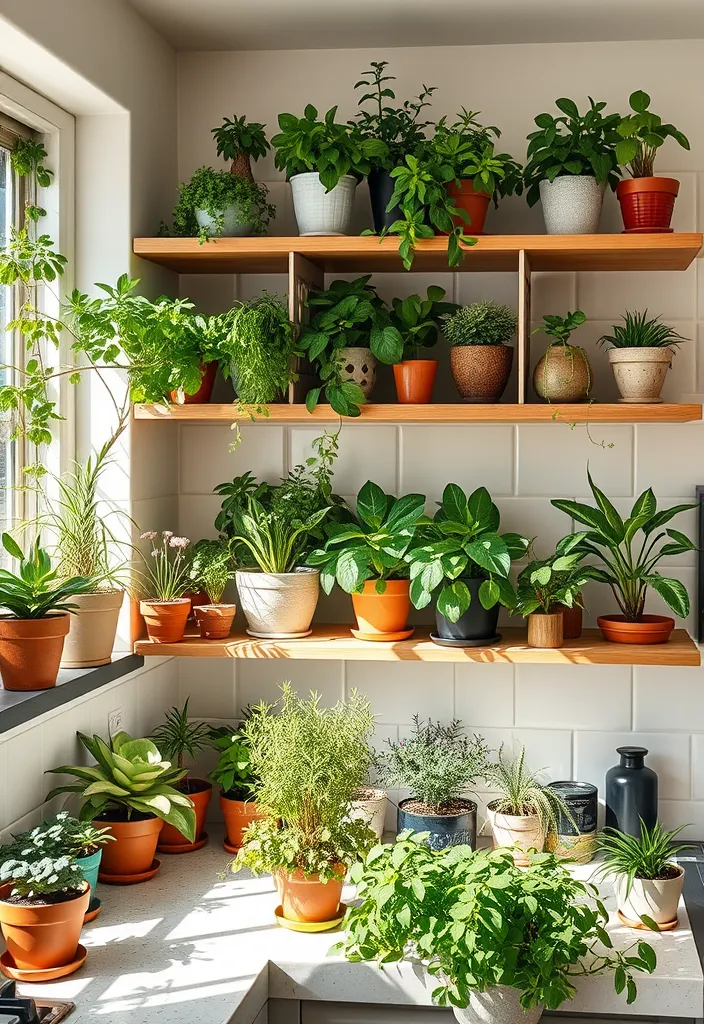 22 Open Shelf Decor Ideas That Will Transform Your Kitchen into a Stylish Oasis! - 4. Botanical Bliss