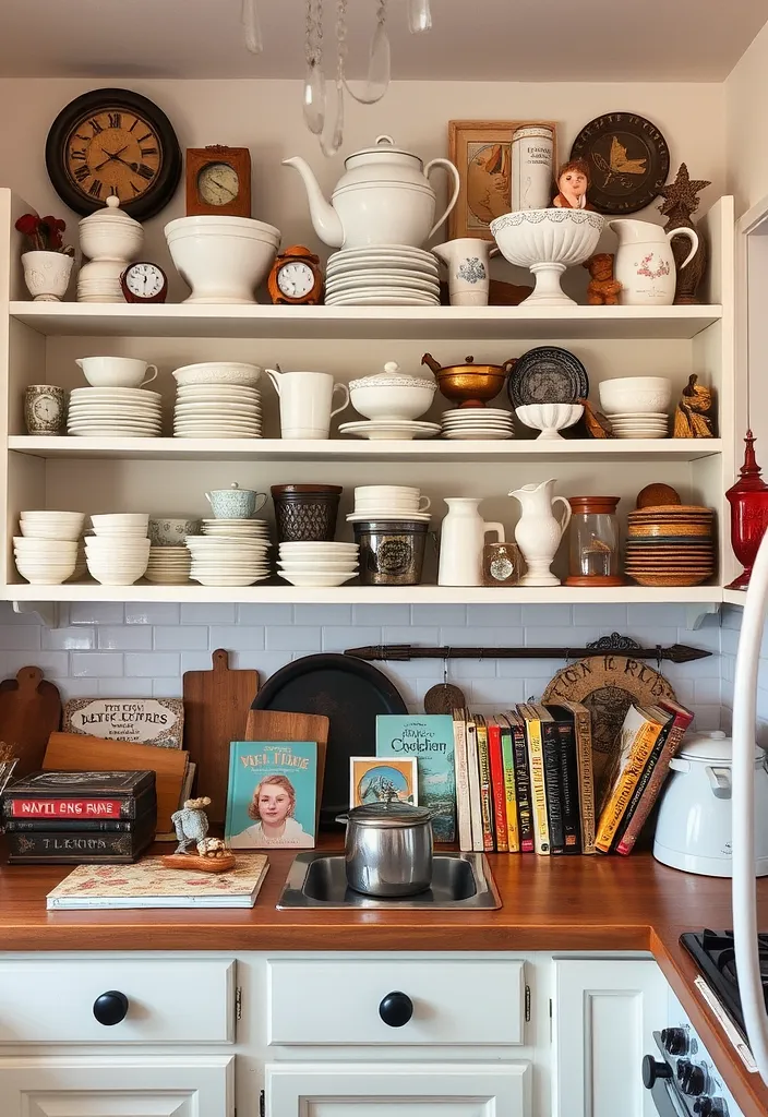 22 Open Shelf Decor Ideas That Will Transform Your Kitchen into a Stylish Oasis! - 5. Vintage Finds