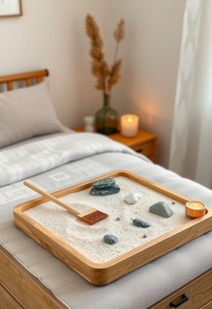 22 Serene Japandi Bedroom Oasis Ideas That Will Transform Your Space into a Zen Retreat! - 16. Zen Garden Elements