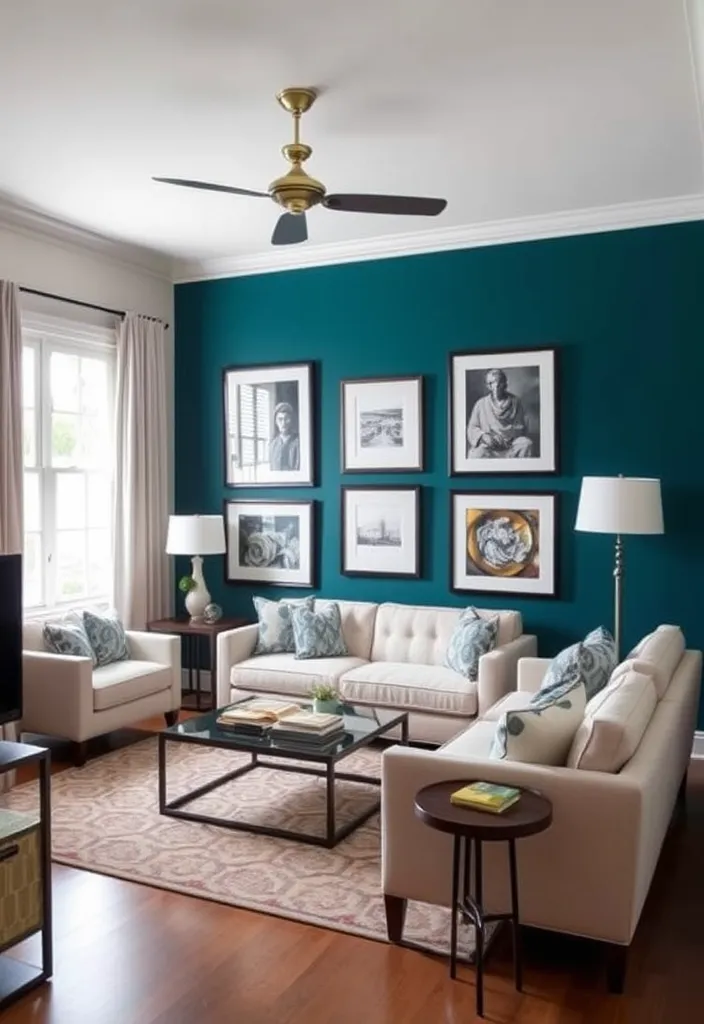 22 Small Living Room Ideas That Will Make You Wish You Lived Here! - 11. Bold Accent Walls