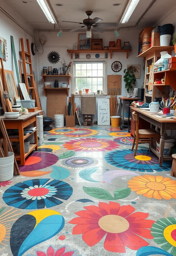 22 Stunning Concrete Floor Finish Ideas to Wow Your Guests (You Won't Believe #10!) - 15. Artistic Concrete Mural Floors