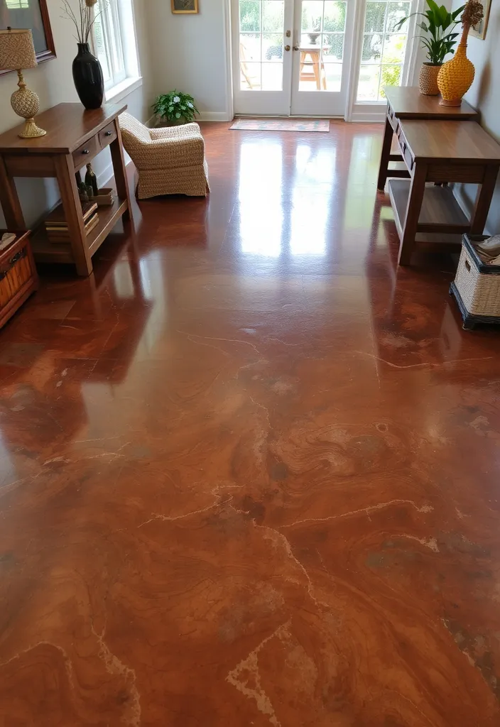 22 Stunning Concrete Floor Finish Ideas to Wow Your Guests (You Won't Believe #10!) - 2. Stained Concrete for a Unique Touch