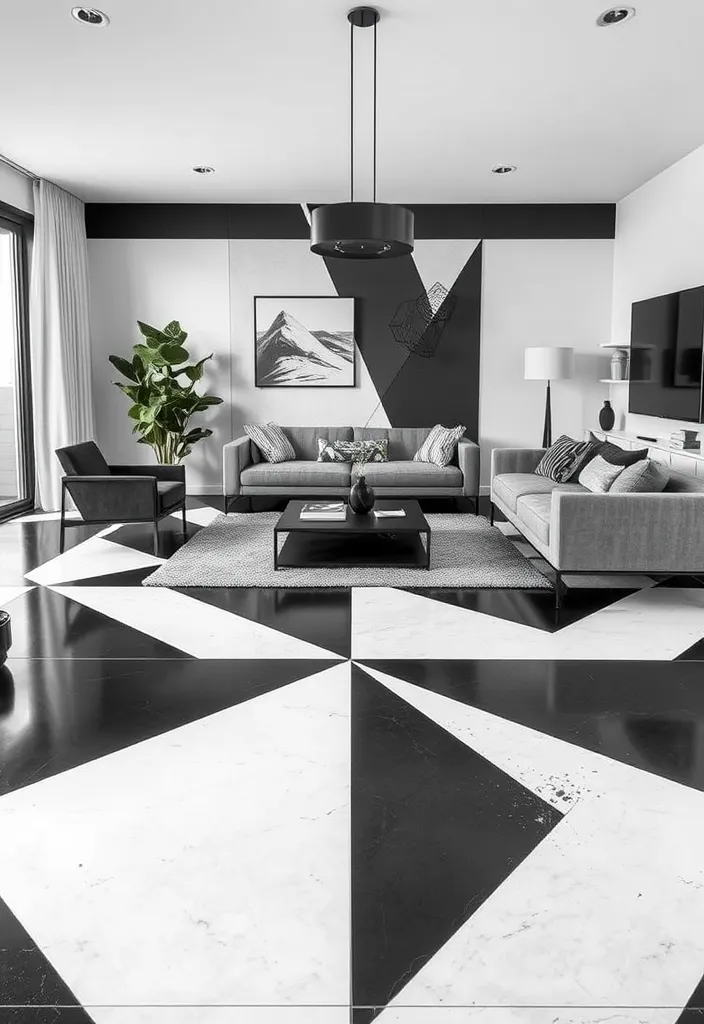 22 Stunning Concrete Floor Finish Ideas to Wow Your Guests (You Won't Believe #10!) - 7. Geometric Patterns for Modern Appeal