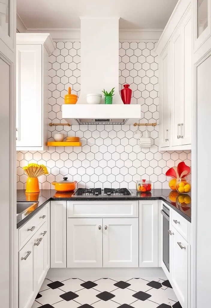 22 Stunning Flooring Ideas That Will Complement Your White Kitchen Cabinets Perfectly! - 5. Charming Hexagon Tiles