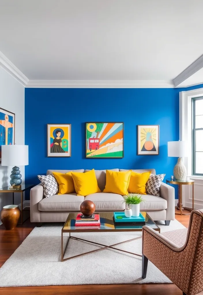 22 Stylish Townhouse Living Room Ideas That'll Inspire Your Next Makeover! - 5. Bold Color Statements