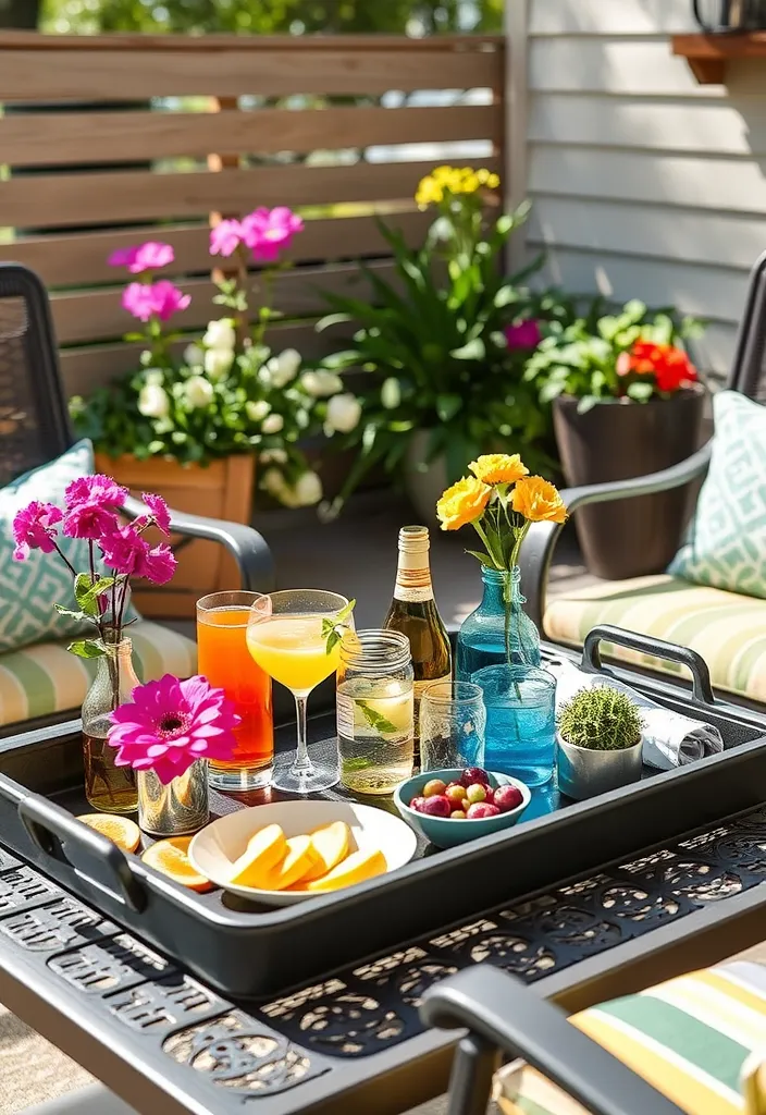 22 Versatile Tray Decor Ideas to Revitalize Any Room in Your Home - 10. Outdoor Patio Vibe