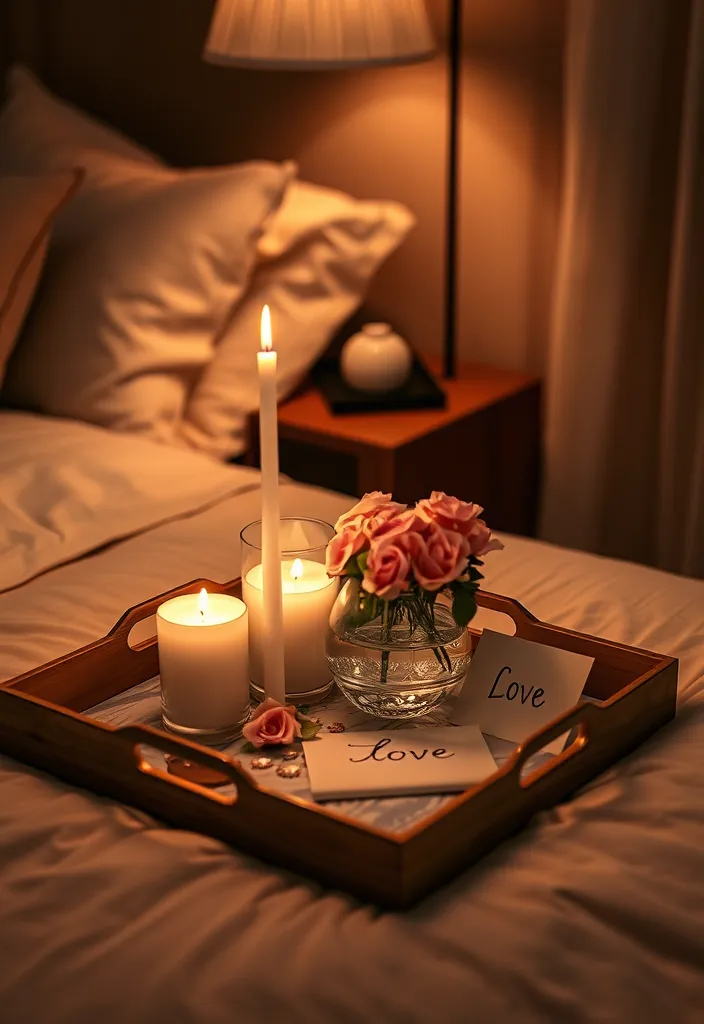 22 Versatile Tray Decor Ideas to Revitalize Any Room in Your Home - 13. Romantic Nighttime Ambiance