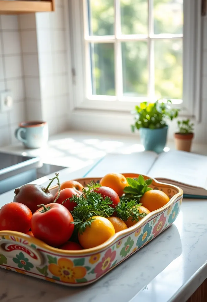 22 Versatile Tray Decor Ideas to Revitalize Any Room in Your Home - 4. Vibrant Kitchen Centerpiece