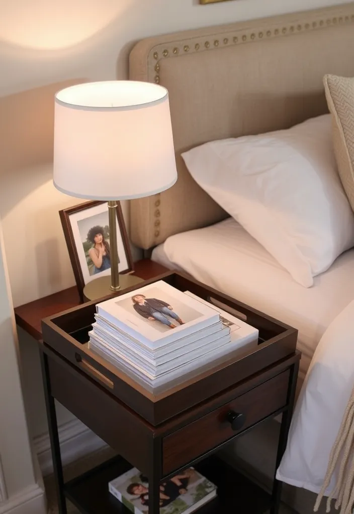 22 Versatile Tray Decor Ideas to Revitalize Any Room in Your Home - 5. Stylish Nightstand Arrangement