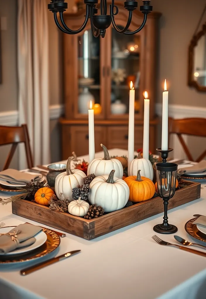 22 Versatile Tray Decor Ideas to Revitalize Any Room in Your Home - 7. Seasonal Centerpiece for Dining