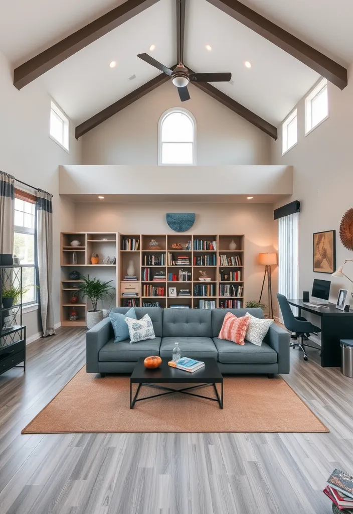 23 Breathtaking High Ceiling Living Room Ideas That Will Leave You Speechless! - 15. Multi-Functional Spaces