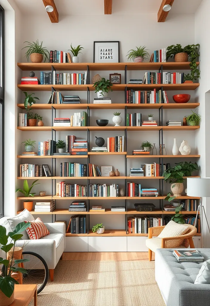 23 Earthy Living Room Ideas to Create a Cozy Escape You’ll Love! - 14. Open Shelving