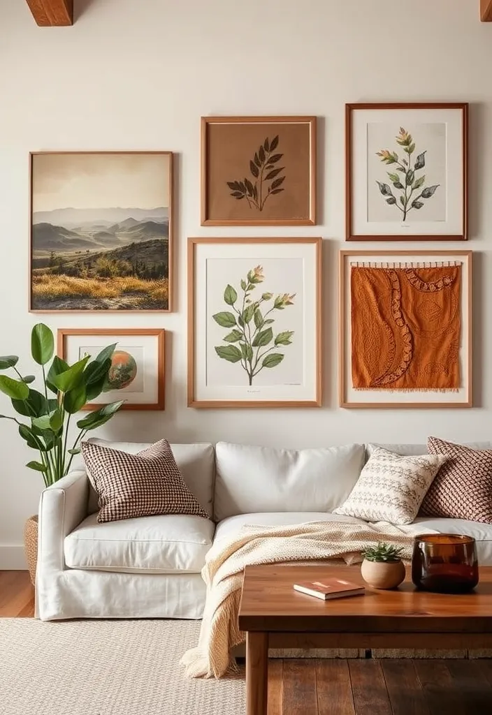 23 Earthy Living Room Ideas to Create a Cozy Escape You’ll Love! - 4. Earthy Artwork