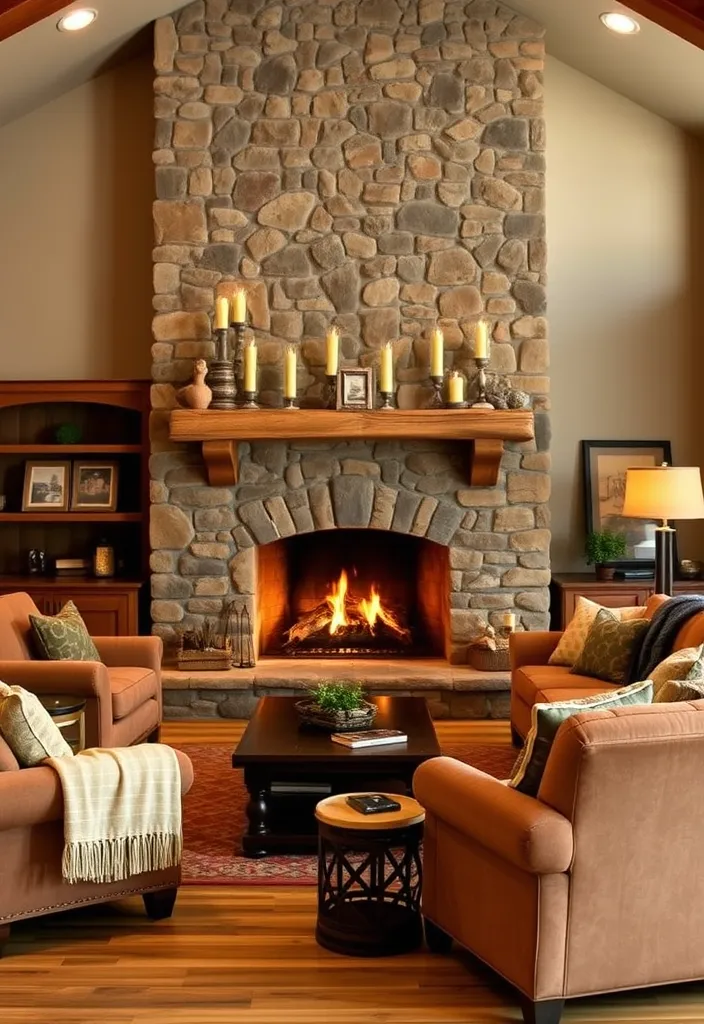 23 Earthy Living Room Ideas to Create a Cozy Escape You’ll Love! - 5. Cozy Fireplaces