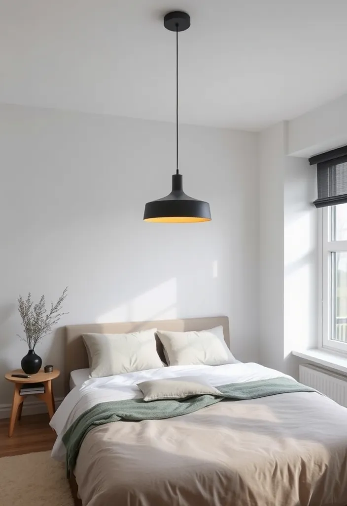 23 Fresh Scandinavian Bedroom Ideas That Will Transform Your Space! - 10. Opt for Statement Lighting Fixtures