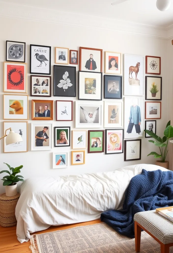 23 Genius Ways to Maximize Space in Studio Apartments (You Won't Believe #5!) - 16. Create a Gallery Wall