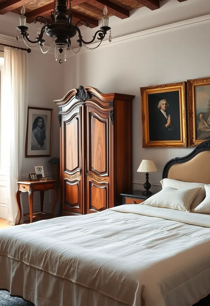 23 Italian Bedrooms That Redefine Modern Elegance (You Won't Believe #5!) - 5. Vintage Accents: Antique Furniture