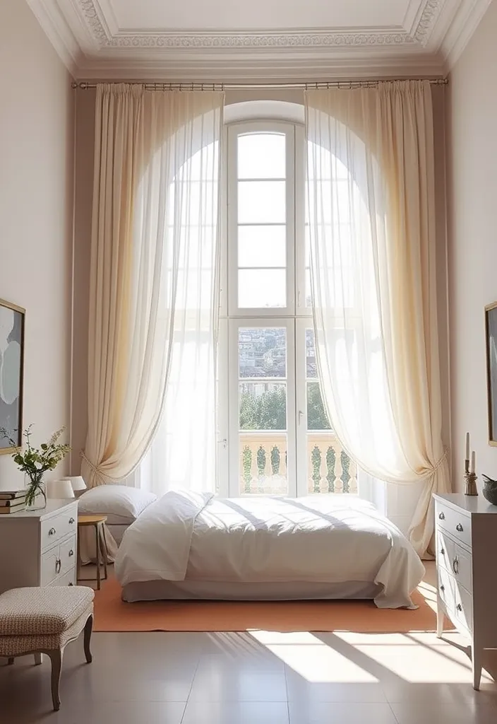 23 Italian Bedrooms That Redefine Modern Elegance (You Won't Believe #5!) - 6. Light and Airy: Large Windows and Soft Drapery