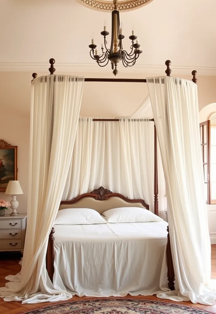 23 Italian Bedrooms That Redefine Modern Elegance (You Won't Believe #5!) - 9. Chic Canopies: Draped Beds for Romance