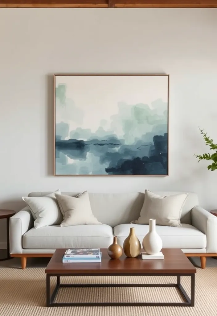 23 Japandi Living Room Ideas for a Tranquil Space (Wait Until You See #15!) - 9. Personal Touches: Art and Decor