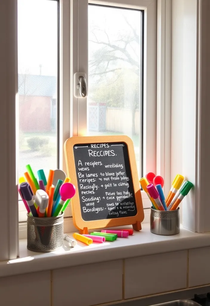 23 Kitchen Window Sill Decor Ideas You'll Love (Get Inspired Today!) - 15. Personal Recipe Board