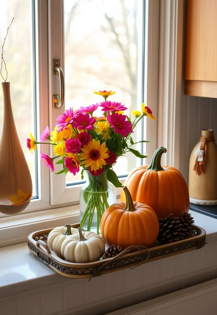 23 Kitchen Window Sill Decor Ideas You'll Love (Get Inspired Today!) - 5. Seasonal Accents