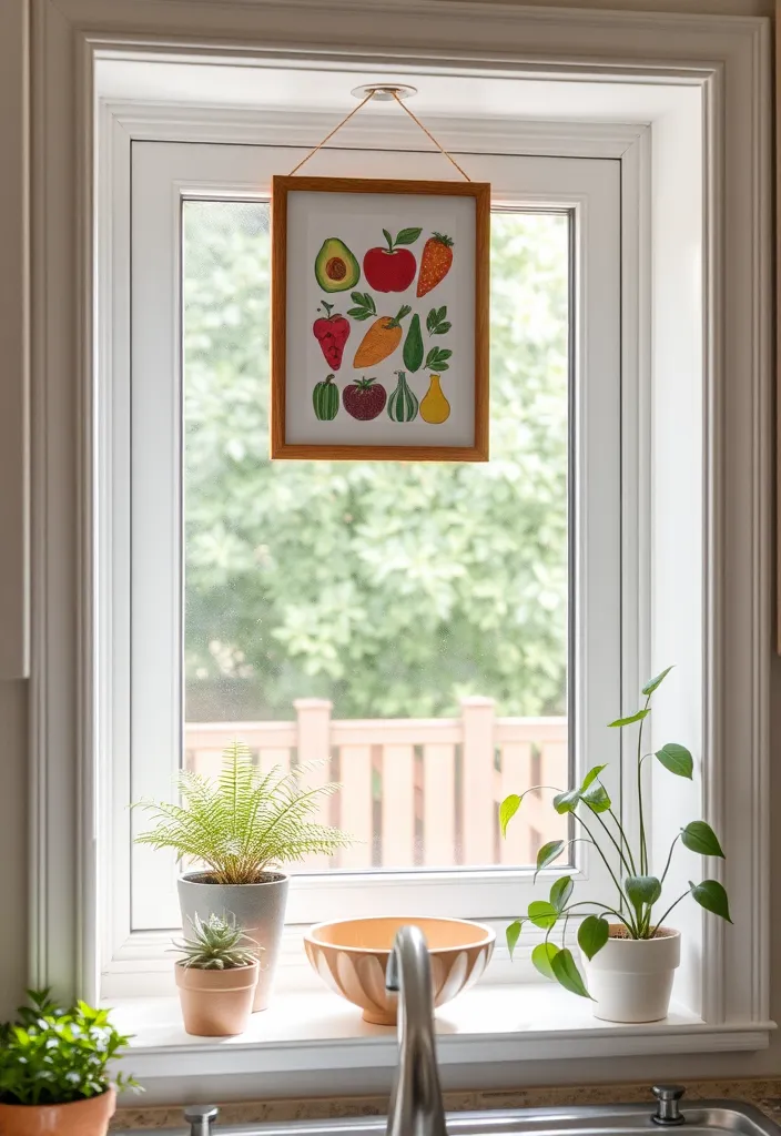 23 Kitchen Window Sill Decor Ideas You'll Love (Get Inspired Today!) - 7. Artistic Wall Art