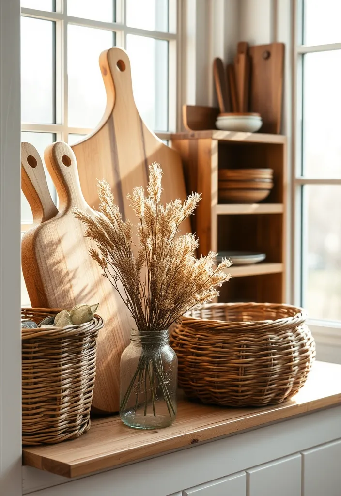 23 Kitchen Window Sill Decor Ideas You'll Love (Get Inspired Today!) - 9. Rustic Wooden Accents