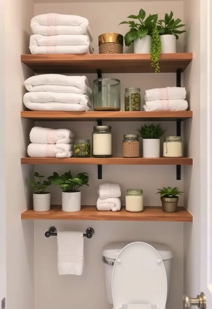 23 Small Bathroom Ideas That'll Make You Say 'Why Didn't I Think of That?' - 13. Open Shelving