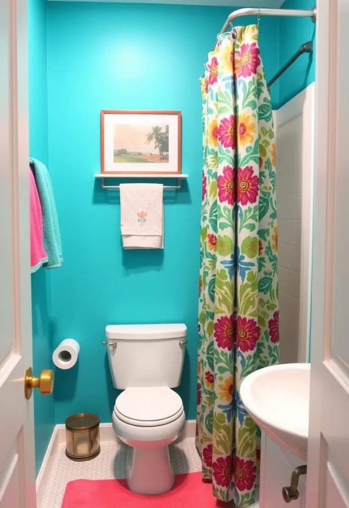 23 Small Bathroom Ideas That'll Make You Say 'Why Didn't I Think of That?' - 3. Colorful Accents