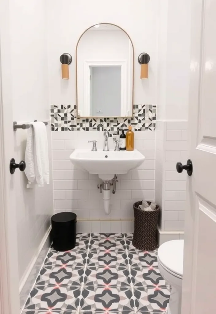 23 Small Bathroom Ideas That'll Make You Say 'Why Didn't I Think of That?' - 6. Bold Tile Patterns