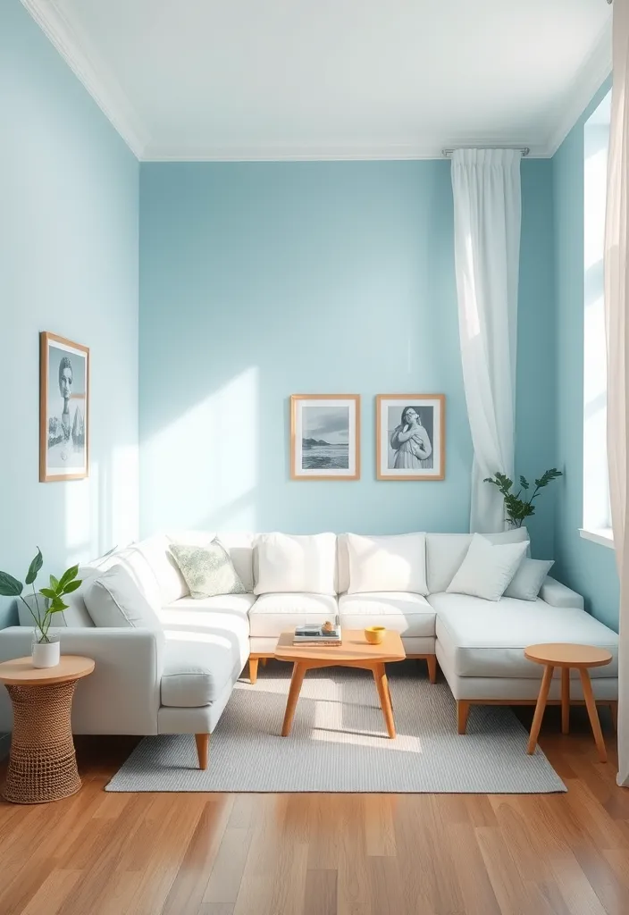 23 Small Living Room Paint Colors That'll Make Your Space Feel Twice As Big! - 12. Icy Blue: Crisp and Clean