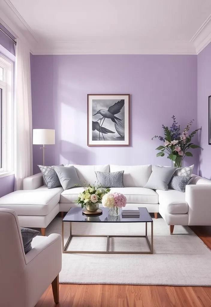 23 Small Living Room Paint Colors That'll Make Your Space Feel Twice As Big! - 6. Pale Lavender: A Touch of Elegance