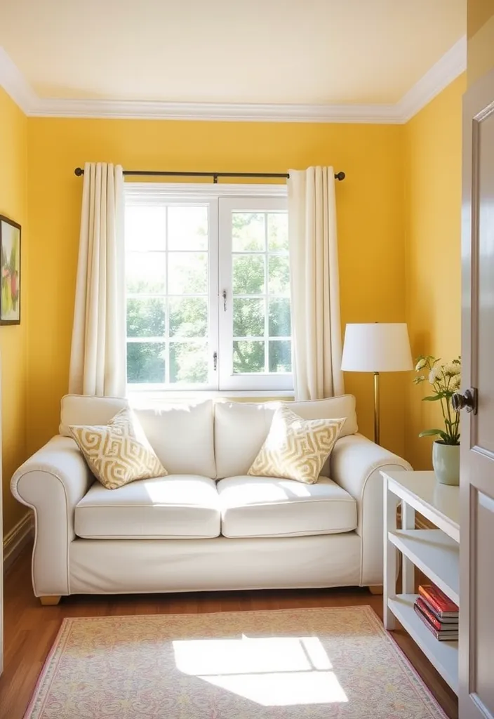 23 Small Living Room Paint Colors That'll Make Your Space Feel Twice As Big! - 9. Light Yellow: Bright and Cheerful