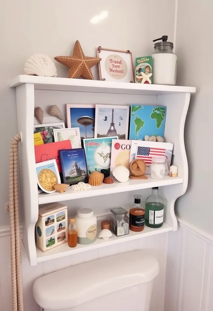 23 Stunning Bathroom Shelf Decor Ideas That Will Transform Your Space! - 10. Travel Memories