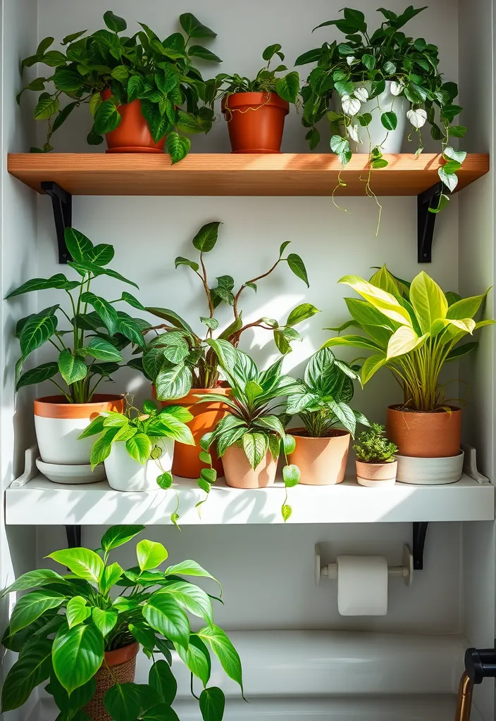 23 Stunning Bathroom Shelf Decor Ideas That Will Transform Your Space! - 3. Lush Greenery