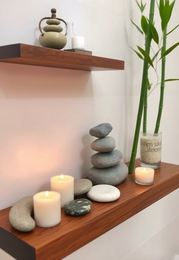 23 Stunning Bathroom Shelf Decor Ideas That Will Transform Your Space! - 4. Zen Vibes