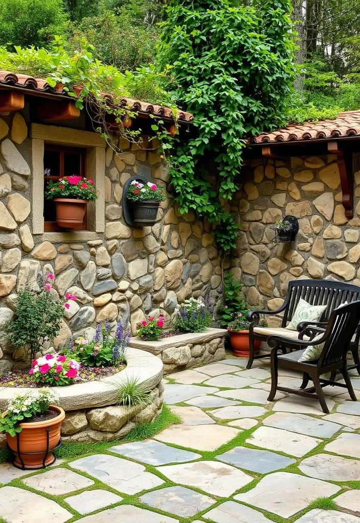 23 Stunning Patio Privacy Ideas That'll Make Your Outdoor Space a Personal Oasis! - 14. Rustic Stone Walls