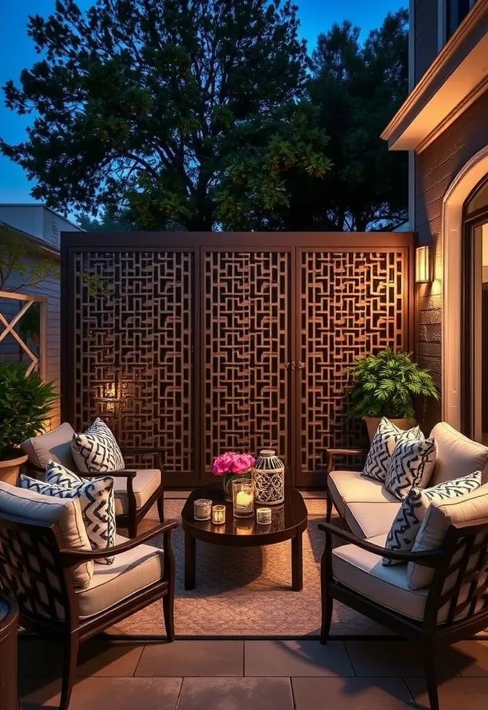 23 Stunning Patio Privacy Ideas That'll Make Your Outdoor Space a Personal Oasis! - 5. Chic Privacy Screens