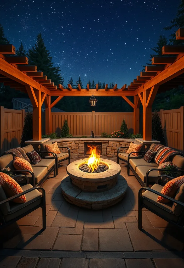 23 Stunning Patio Privacy Ideas That'll Make Your Outdoor Space a Personal Oasis! - 7. Cozy Fire Pit Enclosure