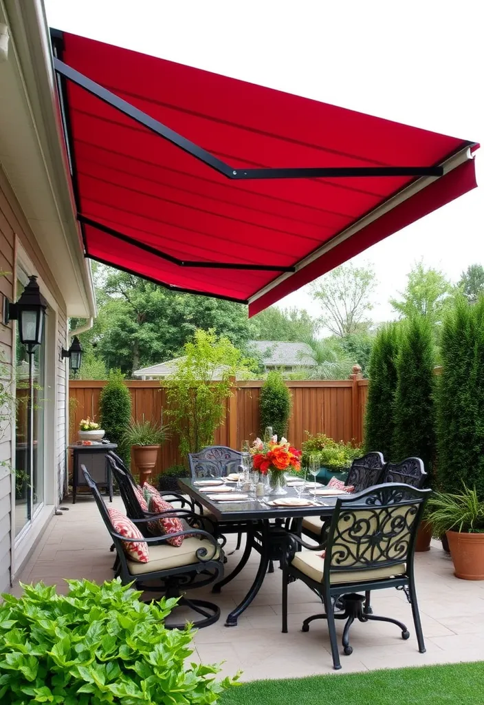 23 Stunning Patio Privacy Ideas That'll Make Your Outdoor Space a Personal Oasis! - 8. Luxurious Retractable Awnings