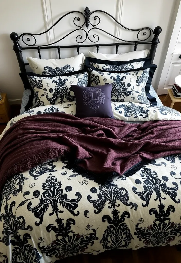 23 Whimsy Goth Bedroom Decorating Ideas That Will Enchant You (Wait Until You See #12!) - 20. Gothic-Themed Bedding Sets