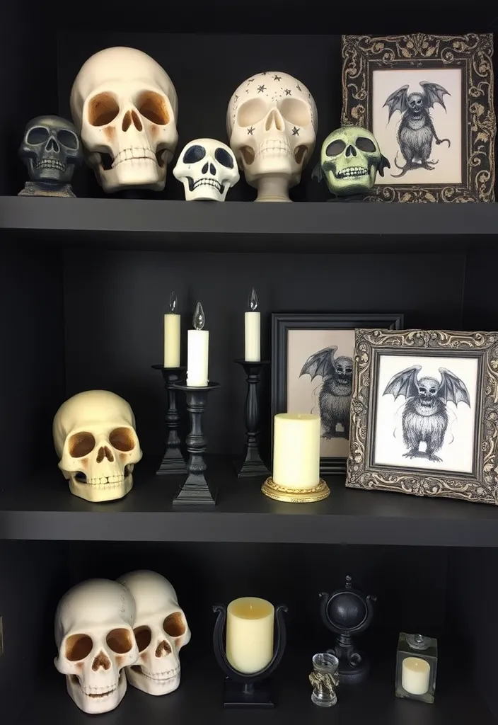 23 Whimsy Goth Bedroom Decorating Ideas That Will Enchant You (Wait Until You See #12!) - 9. Spooky Accessories