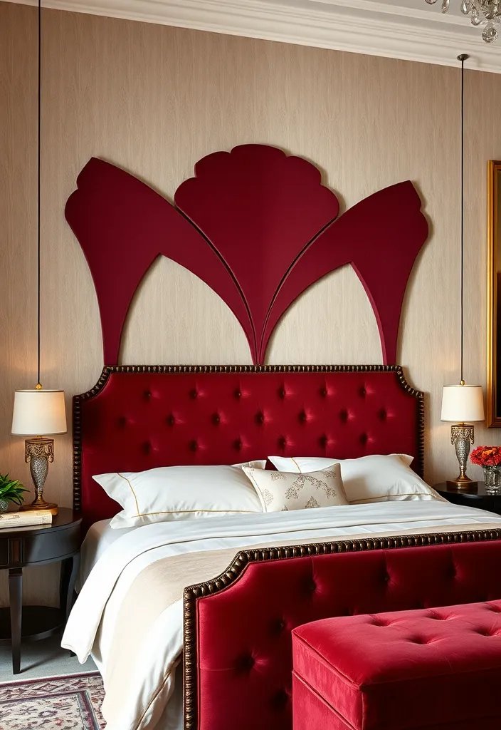 24 Art Deco Bedroom Ideas That Will Inspire Your Next Makeover - 14. Artistic Headboards