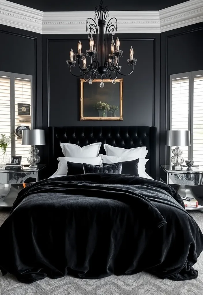 24 Bold Black Bedroom Ideas That Redefine Stylish Living! - 1. Monochrome Magic: Embrace the Boldness